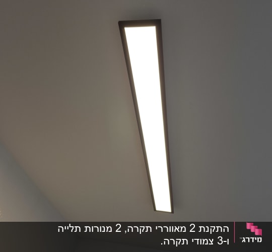 תאורת תקרה מלבנית בחדר פנימי